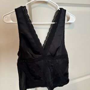 Forever 21 Black Lace V-Neck Top